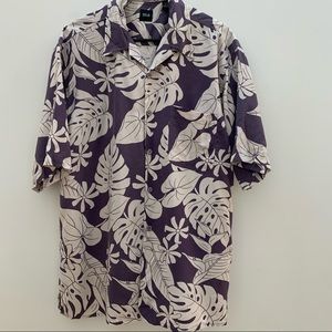 SILK ICON 100% SILK Mens Hawaiian Shirt/ L